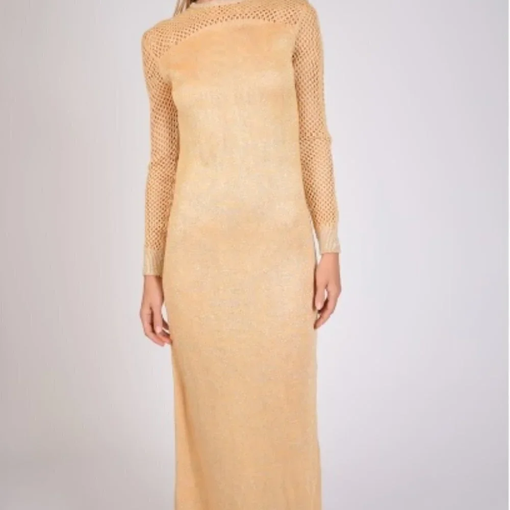 Vintage Anne Fogarty Rare 1960's Gold Knit Gown - Near Mint Condition